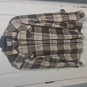 Moonshine Spirit by Brad Paisley Western Brown Plaid LS Pearl Snap Shirt - XL